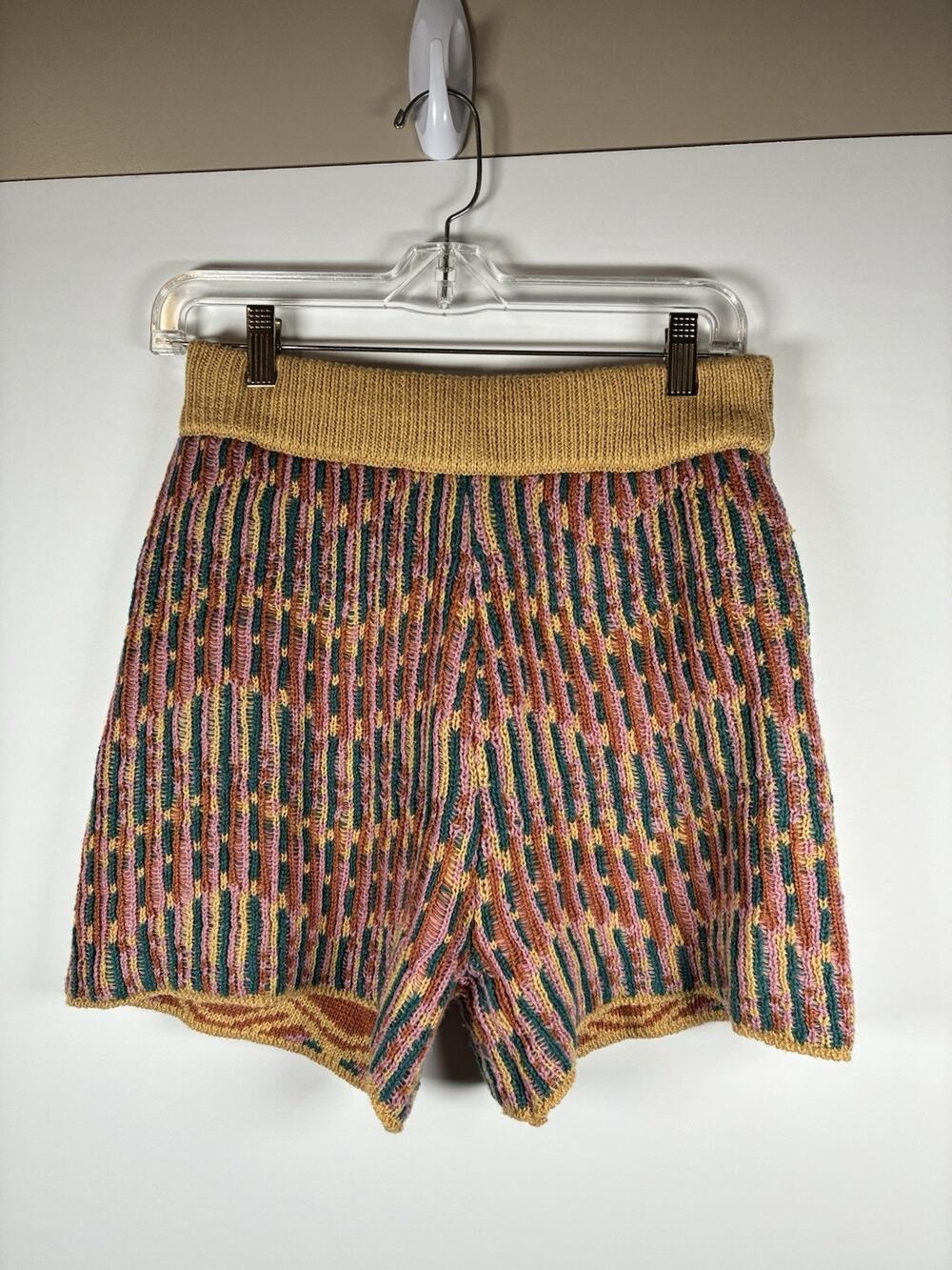 FP Beach Free People S Multicolor Ribbed Knit Shorts High Waist Boho Festival